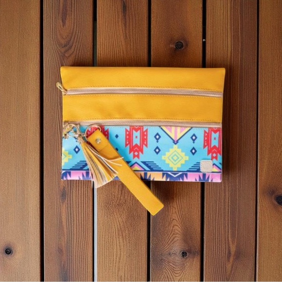 Colorful Patterned Clutch with Tassel - Picture 1 of 1